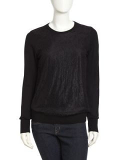 Roland Lace Front Pullover, Black