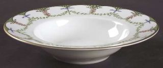 Ceralene Festivite Rim Soup Bowl, Fine China Dinnerware   Mention/Empire,Greenac