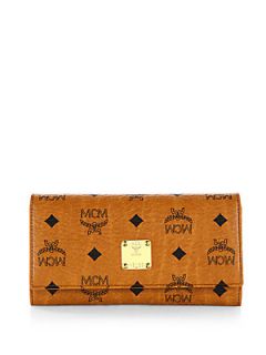 MCM Heritage Flap Wallet   Cognac