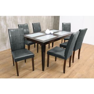 Warehouse Of Tiffany Bass Black 7 piece Dining Set