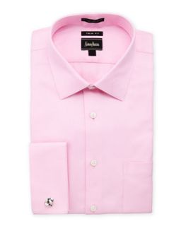 Regular Finish Trim Fit Herringbone Dress Shirt, Pink
