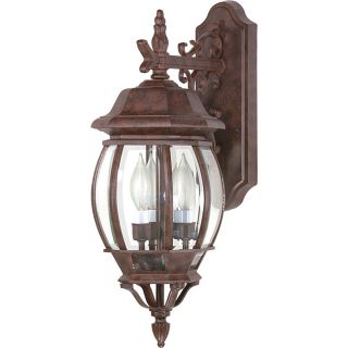 Central Park Old Bronze With Clear Beveled Panels 3 light Wall Lantern