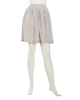 Pleated A Line Skirt, Light Gray