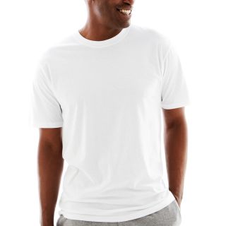 Stafford Cotton Lightweight Color Crewneck T Shirt   Big and Tall, White, Mens