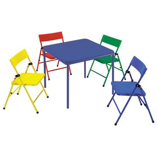 Cosco Kids 5 piece Colored Folding Chair And Table Set