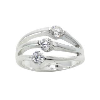 Bridge Jewelry Crystal Triple Swirl Statement Ring