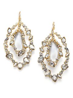 Alexis Bittar Lucite & Crystal Framed Orbit Drop Earrings   Silver