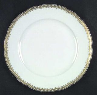 Bernardaud Talleyrand Dinner Plate, Fine China Dinnerware   Gold & Black Border