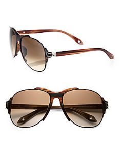 Givenchy Metal and Resin Aviator Sunglasses   Brown