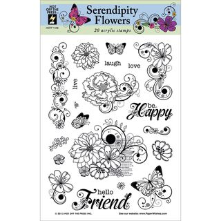 Hot Off The Press Acrylic Stamps 6x8 Sheet serendipity Flowers