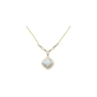 14K Gold Plated Lab Created Opal Necklace, Womens