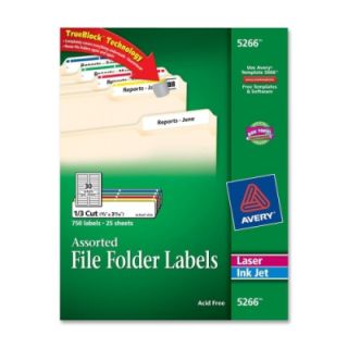 Avery Labels Permanent Adhesive Laser/Inkjet File Folder Labels, 3 7/16 x 2/3,