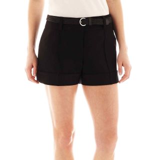By & By Belted Shorts, Black, Womens