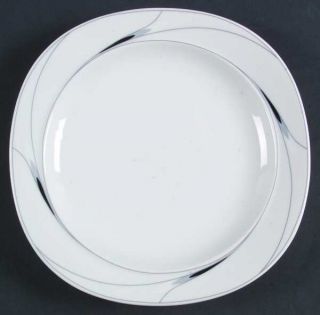 Mikasa Caviar Salad Plate, Fine China Dinnerware   Fine China, Black, Gray & Whi