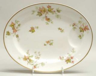Haviland Autumn Leaf Gold Trim 11 Oval Serving Platter, Fine China Dinnerware  