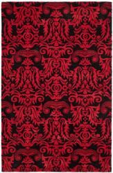 Handmade New Zealand Wool Minna Black/ Red Rug (5x 8)