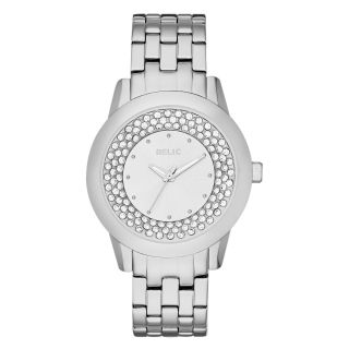 RELIC Patricia Womens Silver Tone Crystal Accent Glitz Bracelet Watch