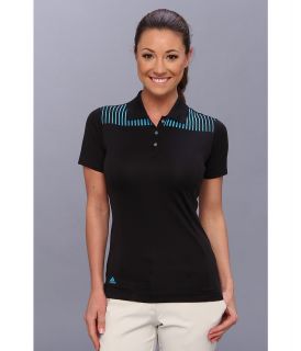 adidas Golf CLIMACHILL Engineered Print Polo 14 Womens Short Sleeve Pullover (Black)