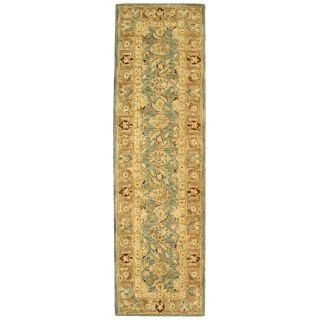 Handmade Legacy Blue/ Brown Wool Runner (23 X 8) (BluePattern OrientalTip We recommend the use of a non skid pad to keep the rug in place on smooth surfaces. All rug sizes are approximate. Due to the difference of monitor colors, some rug colors may var