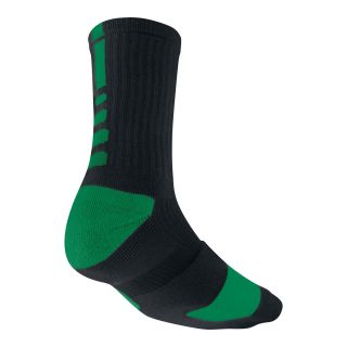 Nike Basketball Elite Crew Socks, Green/Black, Mens