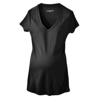 Liz Lange for Target Maternity Short Sleeve V Neck Basic Tee   Black XS