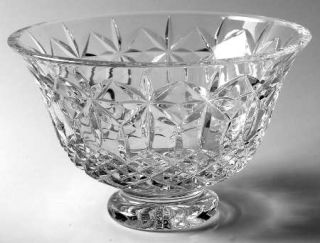Waterford Balmoral Round Bowl   Clear,Star Cuts Above Crisscross Cuts