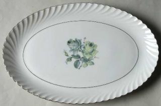 Royal Tettau Rot2 11 Oval Serving Platter, Fine China Dinnerware   Blue/Green R