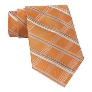 Stafford Classy Grid Tie, Orange, Mens