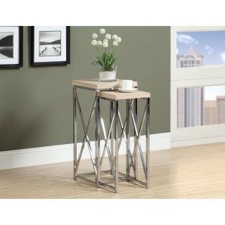 Natural Reclaimed look Chrome Metal Plant Stand (set Of 2)