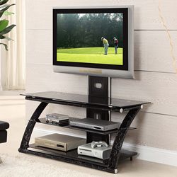 Innovex Glass/ Metal 3 in 1 60 inch Tv Stand With Mount (Black MarbleDimensions 16 inches x 52 inches x 23 51 inchesAssembly required )