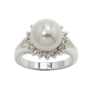 Bridge Jewelry Pearlescent & Crystal Statement Ring