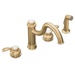 Kohler K 12231 bv Vibrant Brushed Bronze Fairfax High Spout Kitchen Sink Faucet With Matching Sidespray And Lever Handles