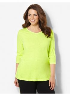 Catherines Plus Size Neon Tee   Womens Size 1X, Lime