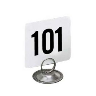 American Metalcraft 4 in Square Table Number w/ Numbers 101 Through 150, Plastic, Black/White