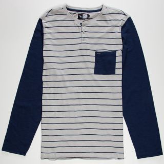 The Point Mens Henley Grey/Navy In Sizes Large, Medium, Small, X Large