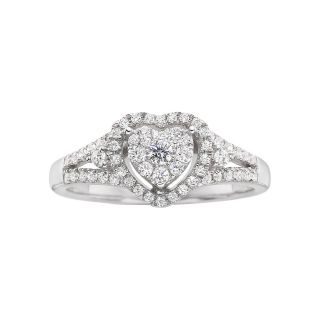 I Said Yes 1/4 CT. T.W. Diamond Heart Engagement Ring, White, Womens