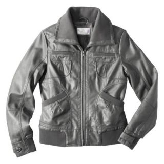Xhilaration Juniors Faux Leather Jacket  Gray S
