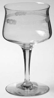 Heisey Augusta Water Goblet   Stem #3312,Etch#387, Floral Etch