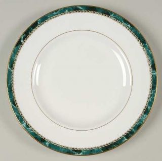 Royal Worcester Medici Green Salad Plate, Fine China Dinnerware   Bone, Green Ma