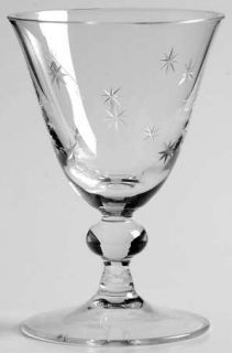 Franconia Stella Clear Cordial Glass   Cut Star Design On Bowl