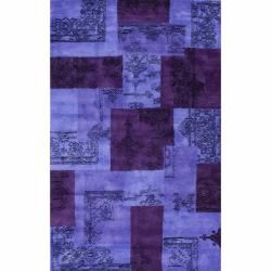 Nuloom Handmade Dye Patchwork Purple Wool Rug (5 X 8) (PurplePrimary Material WoolPile Height 0.65 inchesStyle ContemporaryPattern AbstractTip We recommend the use of a non skid pad to keep the rug in place on smooth surfaces.All rug sizes are approx