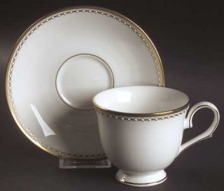 Lenox China Pearl Gold Footed Cup & Saucer Set, Fine China Dinnerware   Classics