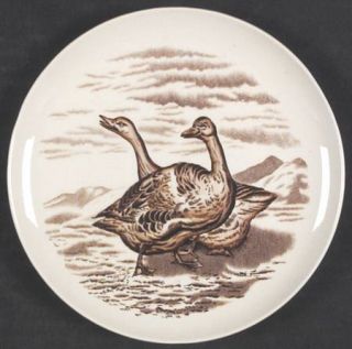 Spode Game Birds Brown Bread & Butter Plate, Fine China Dinnerware   Brown, Game