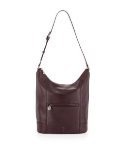 Marcelle Leather Hobo Bag, Plum