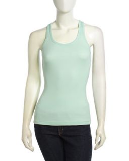 Ribbed Knit Tank Top, Mint Chip