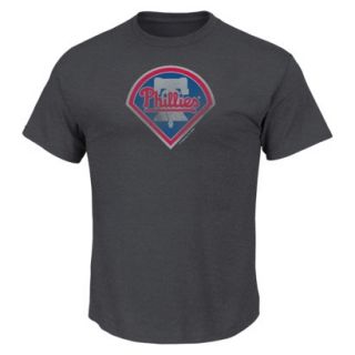 MLB Mens Philadelphia Phillies Crew Neck T Shirt   Grey (L)