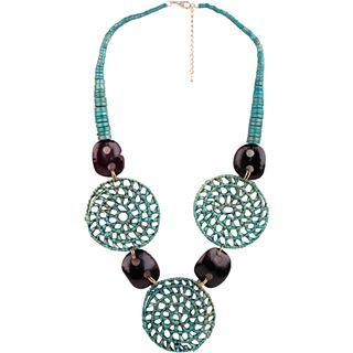 Designs by Adina Blue & Brown Disc Necklace, Womens
