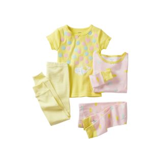 Carters 4 pc. Whale Pajamas   Girls 2t 5t, Yellow, Yellow, Girls