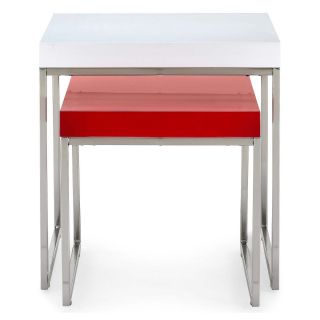 Melbourne Nesting Tables, Red/White