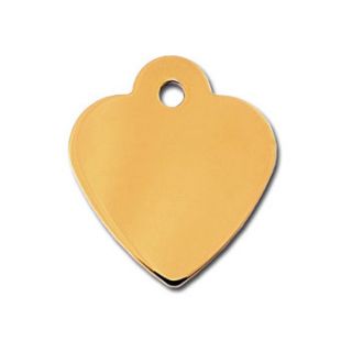 Small Gold Heart Personalized Engraved Pet ID Tag